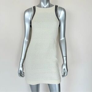 NWT! The Kooples Cream Sleeveless Dress with Black Trim, Size 0 (US XS)